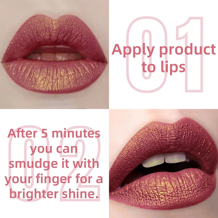 Glitter Metallic Lip Gloss – Long-Lasting Waterproof Shine