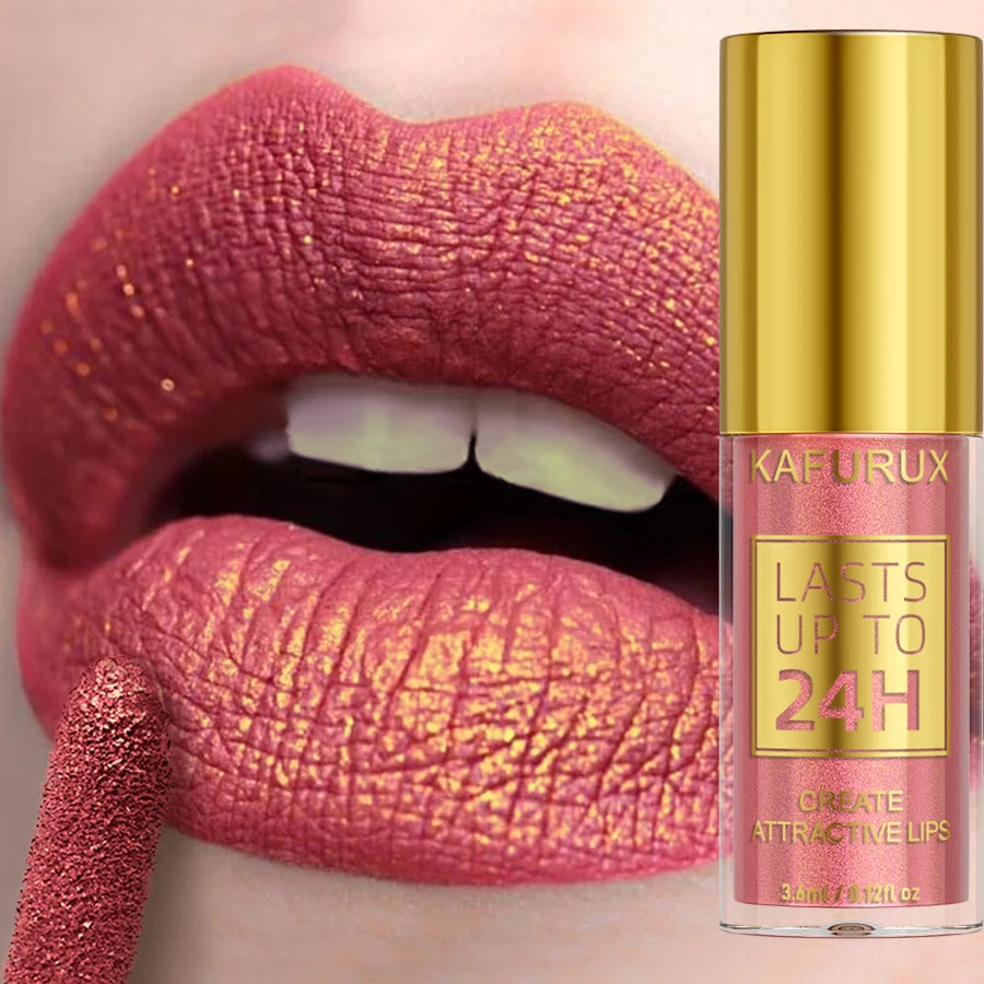 Glitter Metallic Lip Gloss – Long-Lasting Waterproof Shine